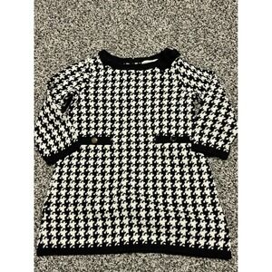 K28 Hope‎ & Henry baby girls houndstooth dress size 12-18 months black white